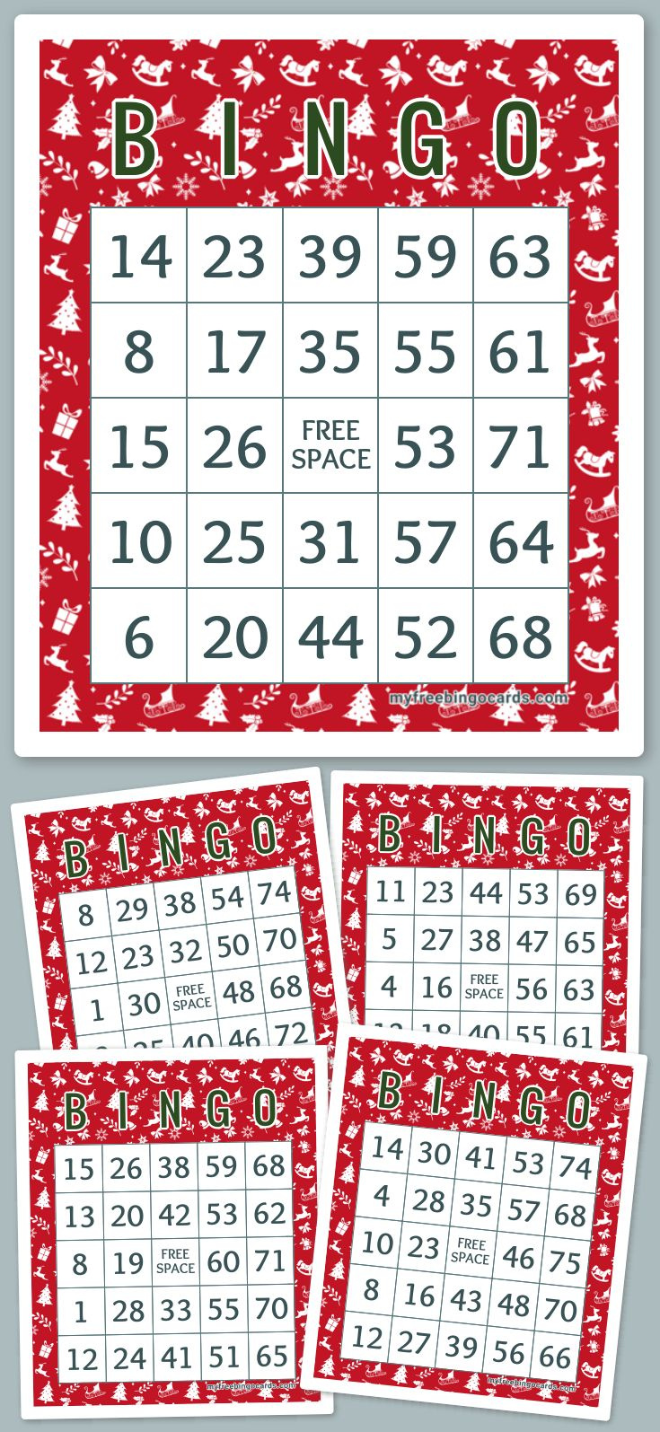 1-75 Number Bingo throughout Free Printable Christmas Bingo Cards 1-75