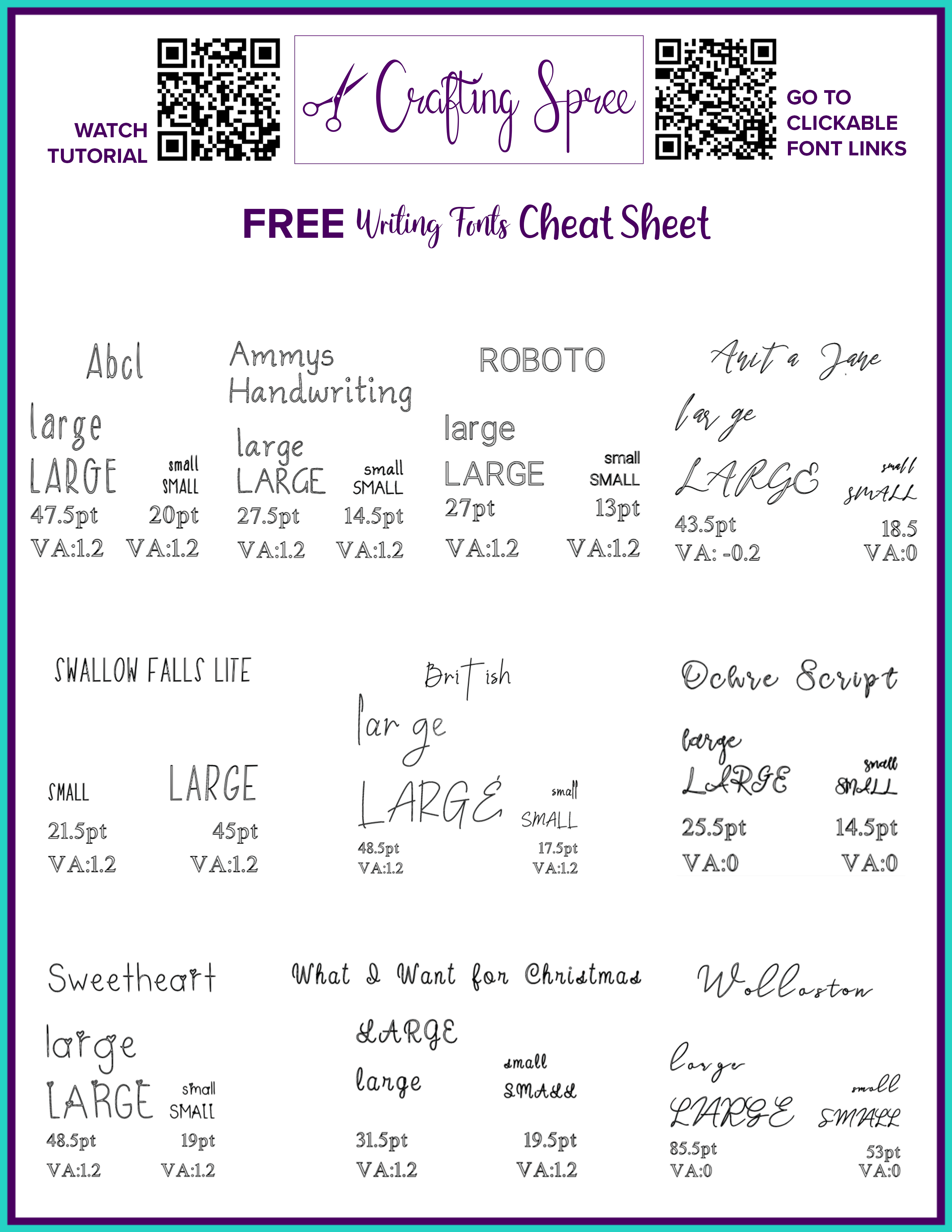 10+ Free Cricut Writing Fonts For Design Space | Crafting Spree regarding Free Printable Cricut Font Cheat Sheet