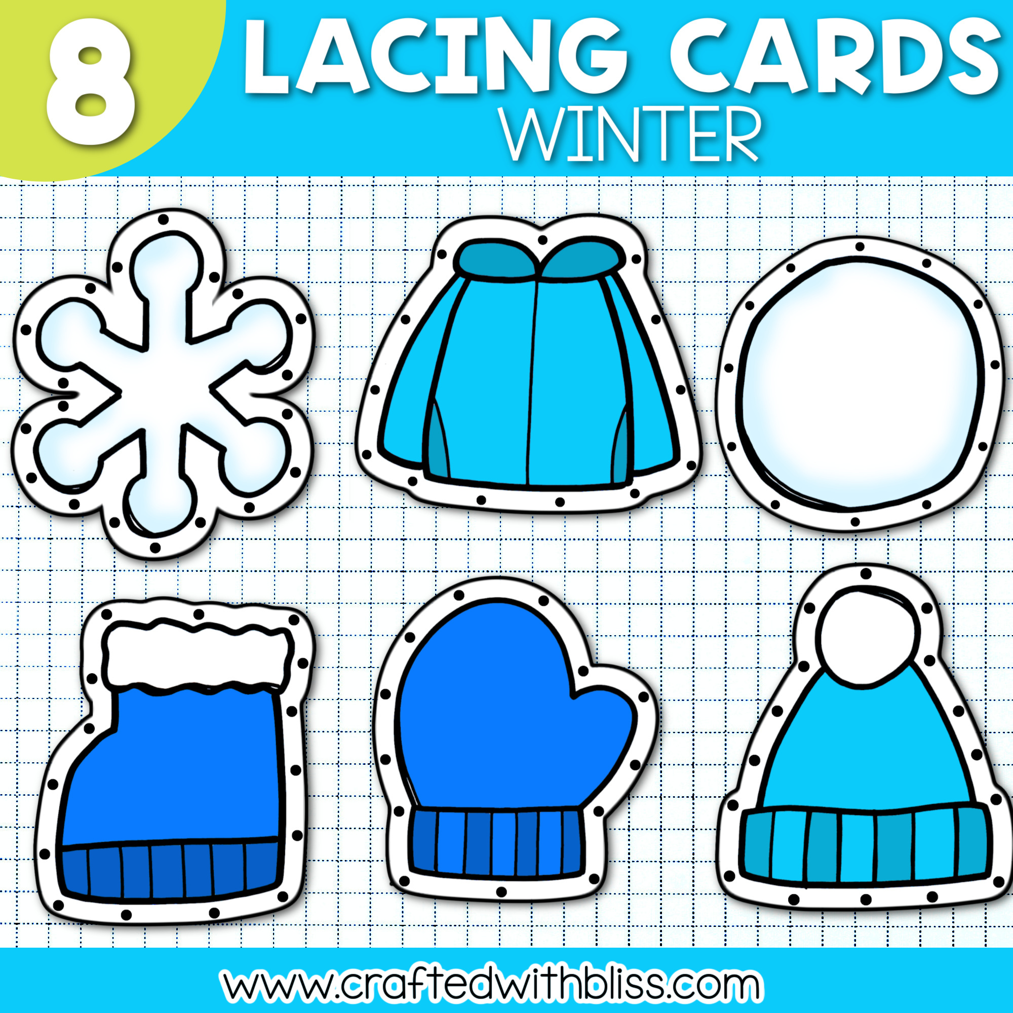 10 Free Winter Lacing Cards Template with regard to Lacing Cards Free Printable