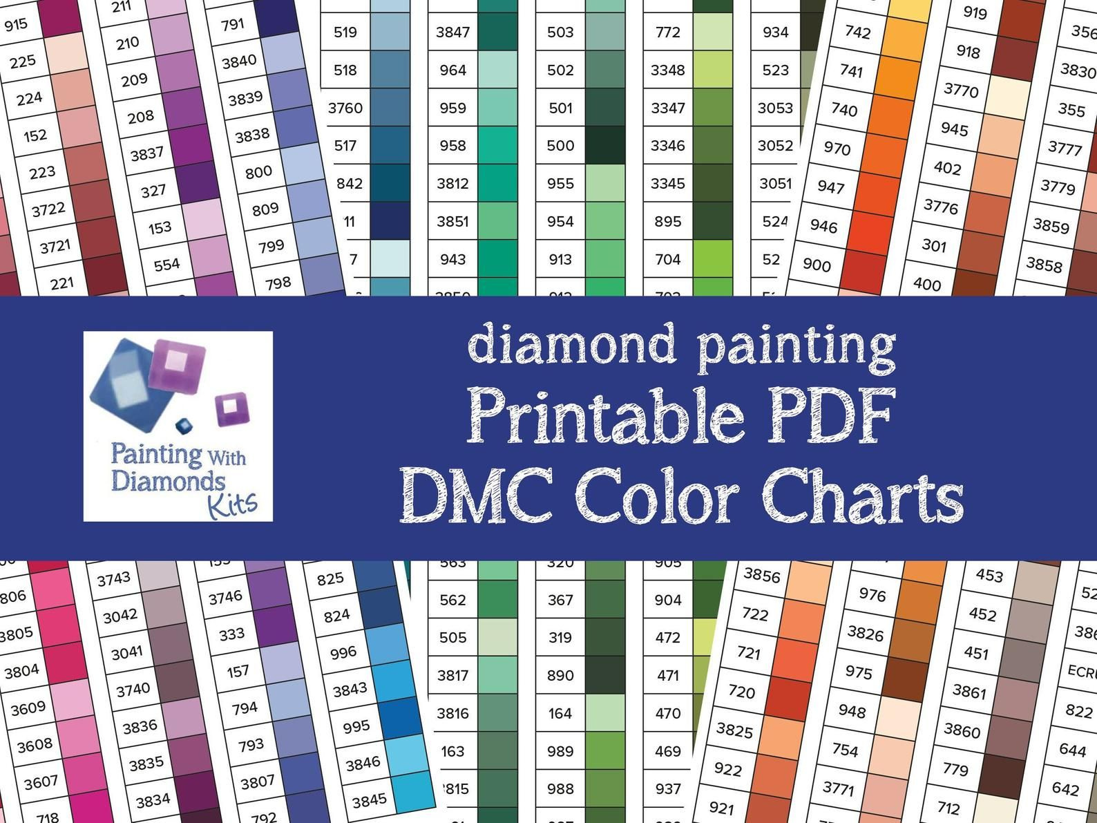 12 Diamond Painting-Ideen | Diamantmalerei, Farbe Farbkarte, Diamant intended for Free Printable Dmc Color Chart For Diamond Painting