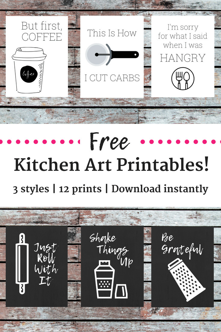 12 Free Kitchen Printables! - Snacking In Sneakers in Free Kitchen Wall Art Printables