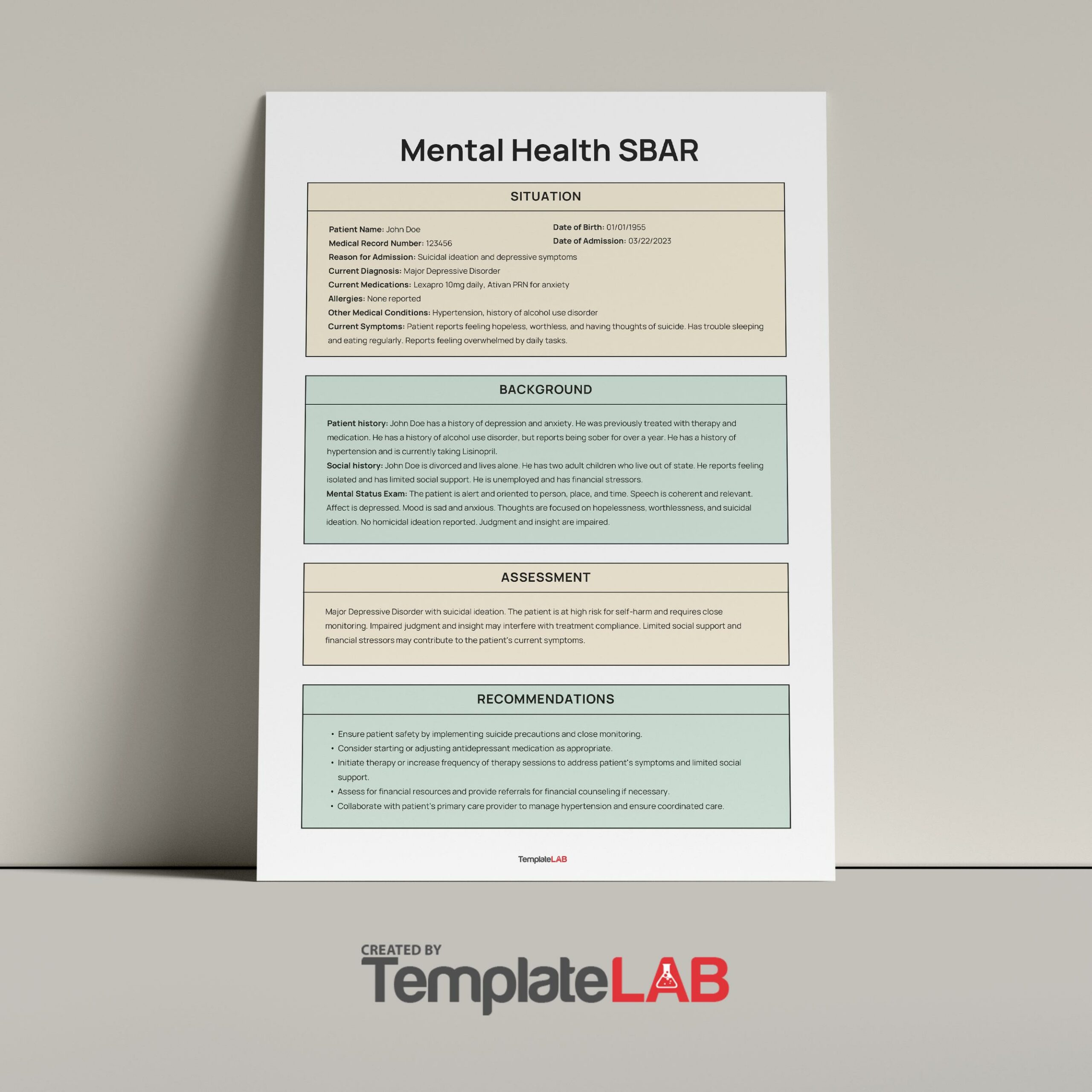 13 Blank Sbar Templates (Word, Pdf) ᐅ Templatelab within Free Printable Sbar Template