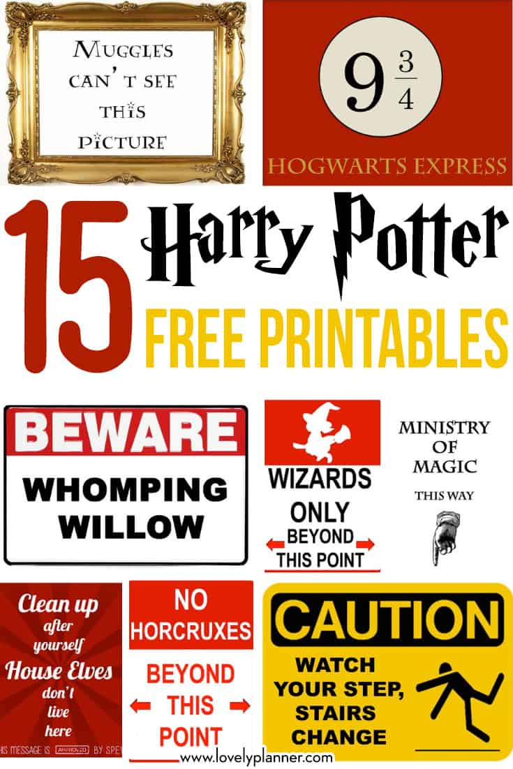 15 Free Harry Potter Party Printables - Part 5 - Lovely Planner regarding Harry Potter Photo Booth Props Free Printable