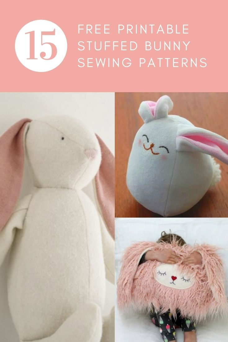 15 Free Printable Stuffed Bunny Sewing Patterns (Round-Up) intended for Printable Stuffed Bunny Pattern Free