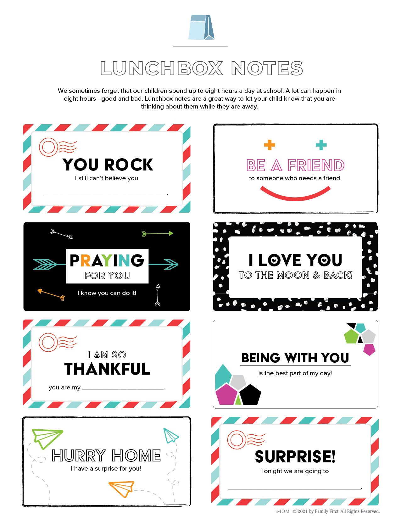 16 Free &amp;amp; Cute Printable Lunchbox Notes For Kids - Imom throughout Free Printable Lunch Box Notes