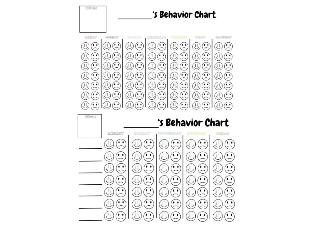 16 Helpful And Free Printable Behavior Charts regarding Free Printable Smiley Face Behavior Charts