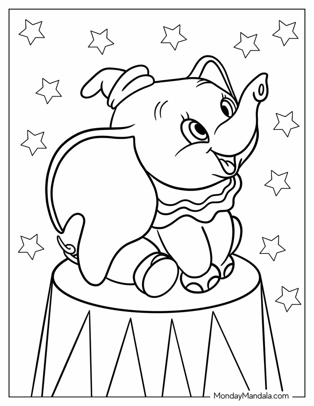 20 Adorable Dumbo Coloring Pages For Kids (Free Printables) within Free Printable Dumbo Coloring Pages