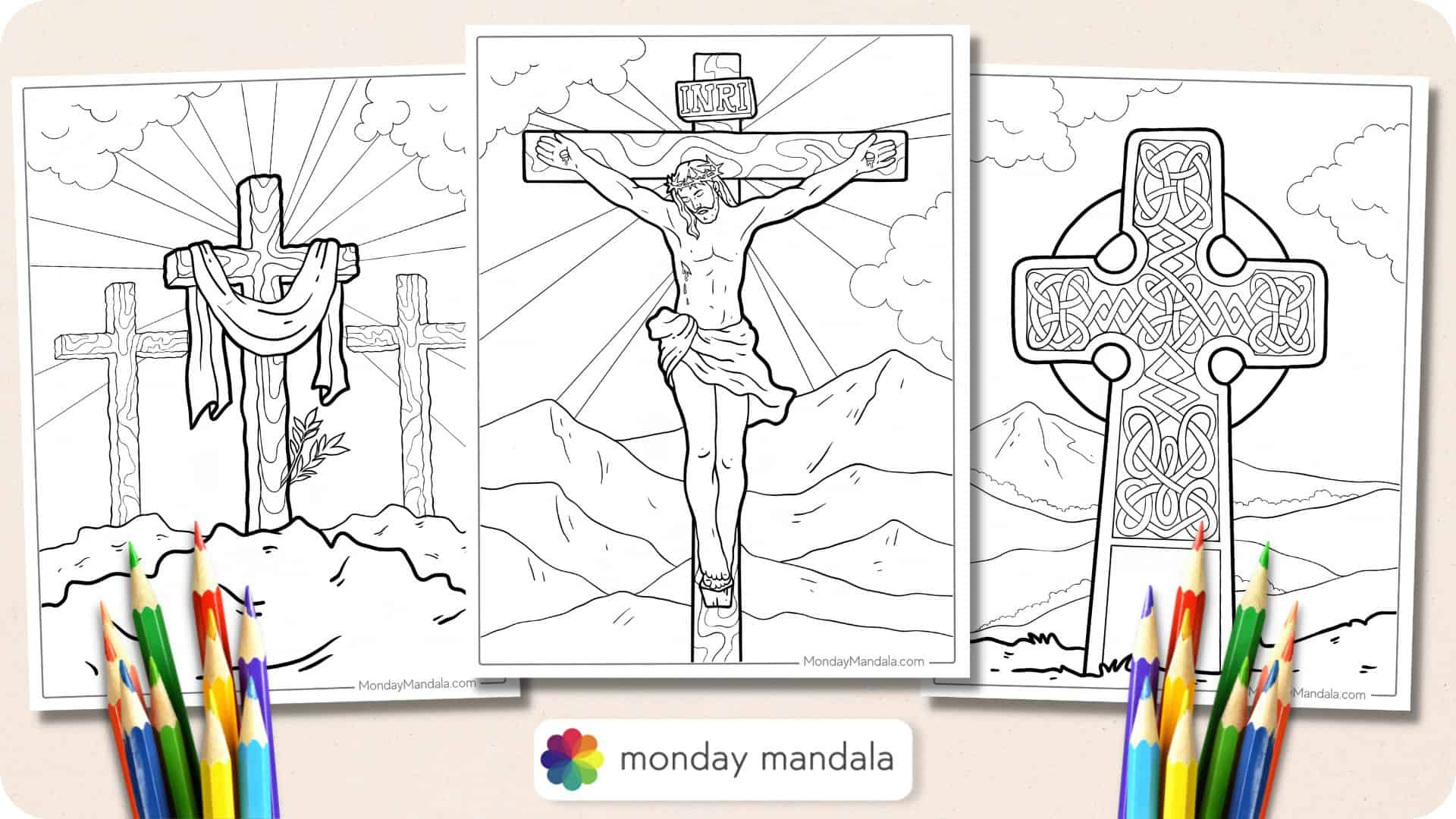 20 Cross Coloring Pages (Free Pdf Printables) throughout Free Stations of the Cross Printables