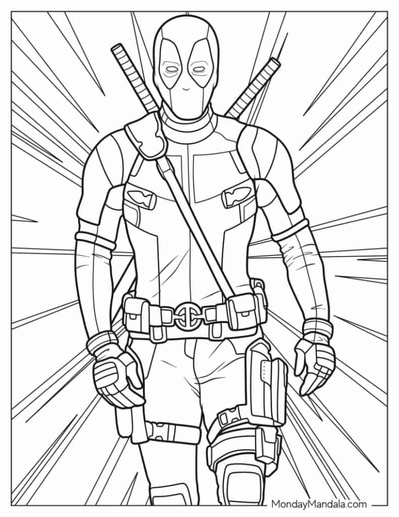 20 Deadpool Coloring Pages (Free Pdf Printables) for Free Printable Deadpool Coloring Pages