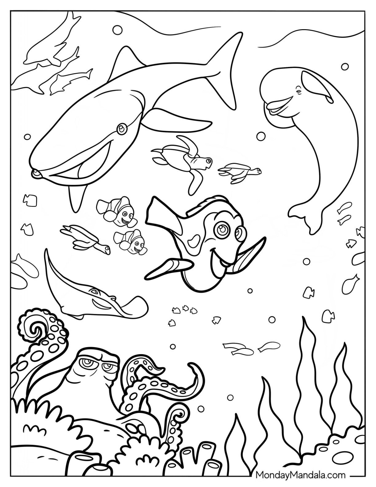 20 Finding Dory Coloring Pages (Free Pdf Printables) with regard to Free Printable Finding Dory Coloring Pages