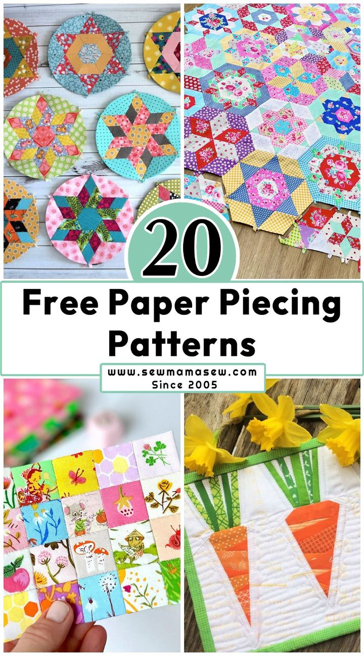 20 Free Paper Piecing Patterns (Epp And Fpp Patterns) - Sew Mama Sew for English Paper Piecing Patterns Free Printable