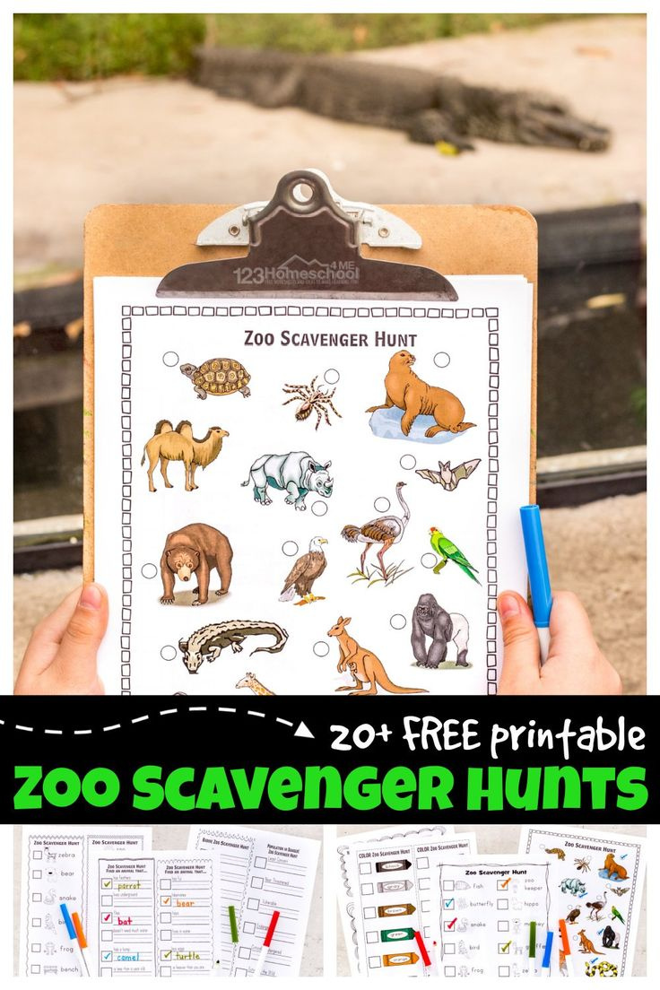 20+ Free Zoo Animal Scavenger Hunt Printables For Kids regarding Free Zoo Scavenger Hunt Printable