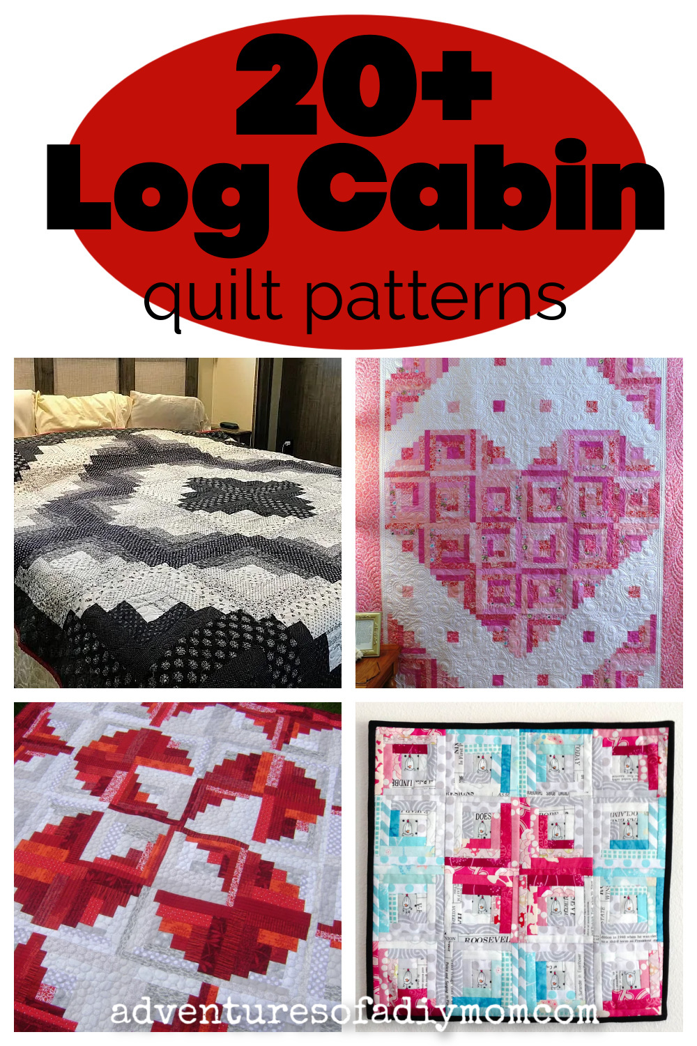 20+ Log Cabin Quilt Patterns — Adventures Of A Diy Mom intended for Printable Curved Log Cabin Quilt Pattern Free