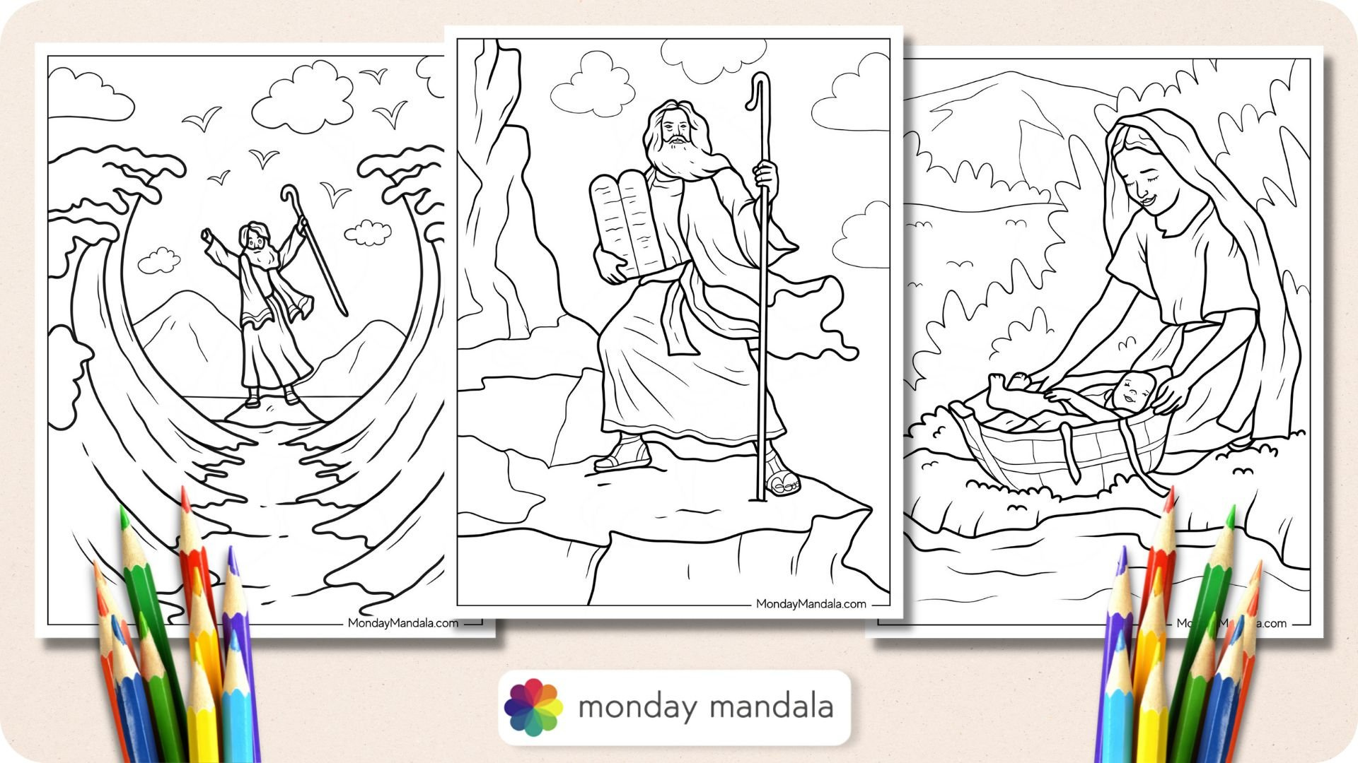 20 Moses Coloring Pages (Free Pdf Printables) with Moses Coloring Pages Printable Free