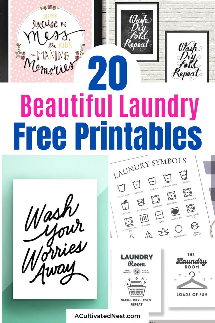 20 Pretty Free Laundry Room Printables- A Cultivated Nest inside Free Laundry Room Printables