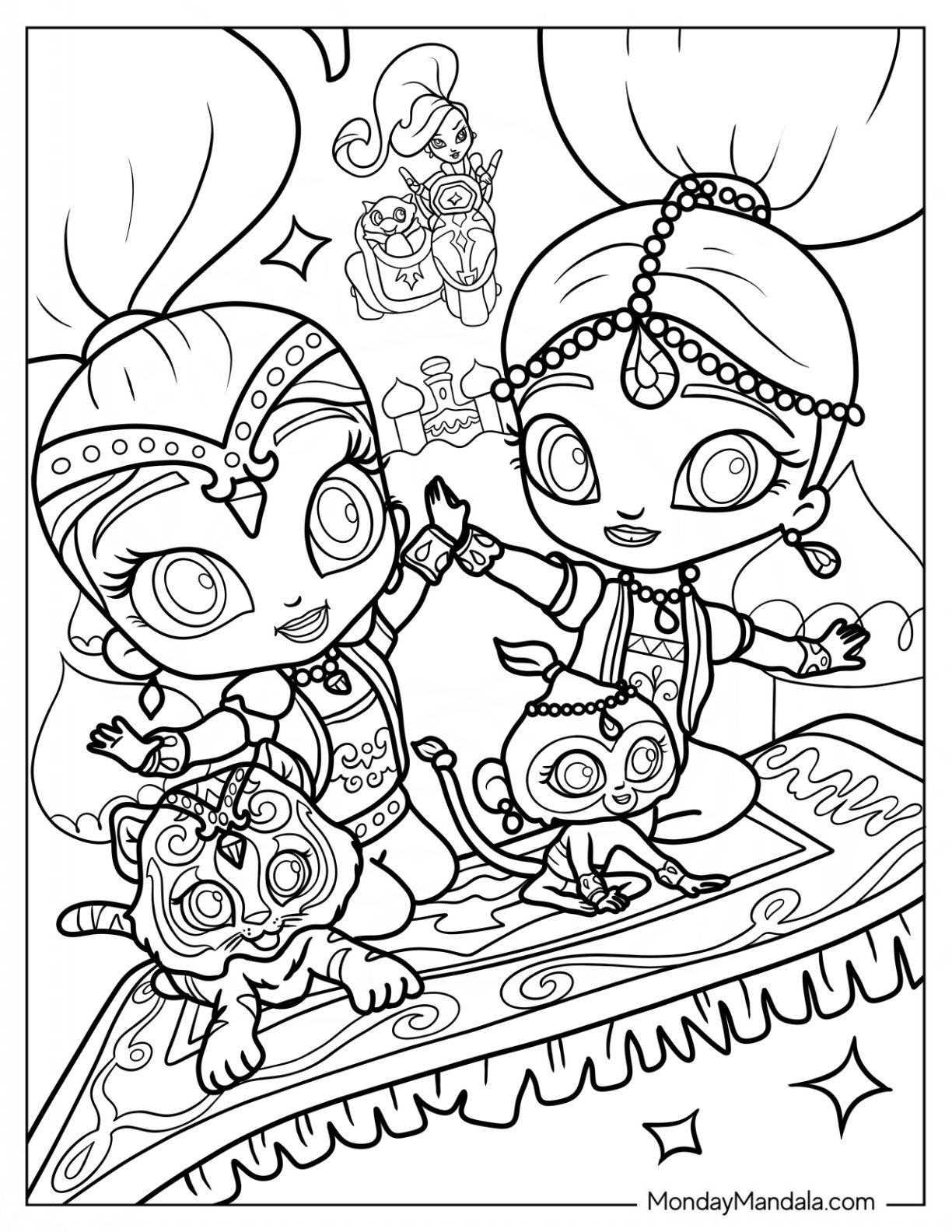 20 Shimmer And Shine Coloring Pages (Free Printables) in Shimmer and Shine Coloring Pages Free Printable