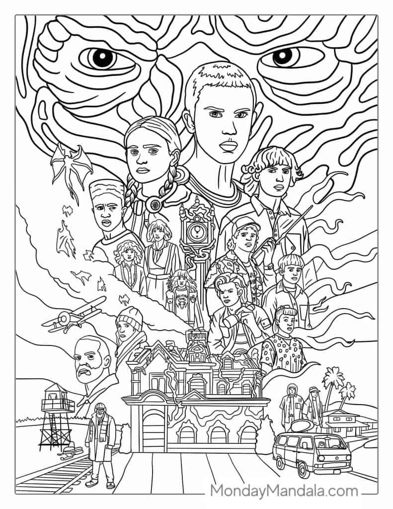 20 Stranger Things Coloring Pages (Free Pdf Printables) in Free Printable Stranger Things Coloring Pages