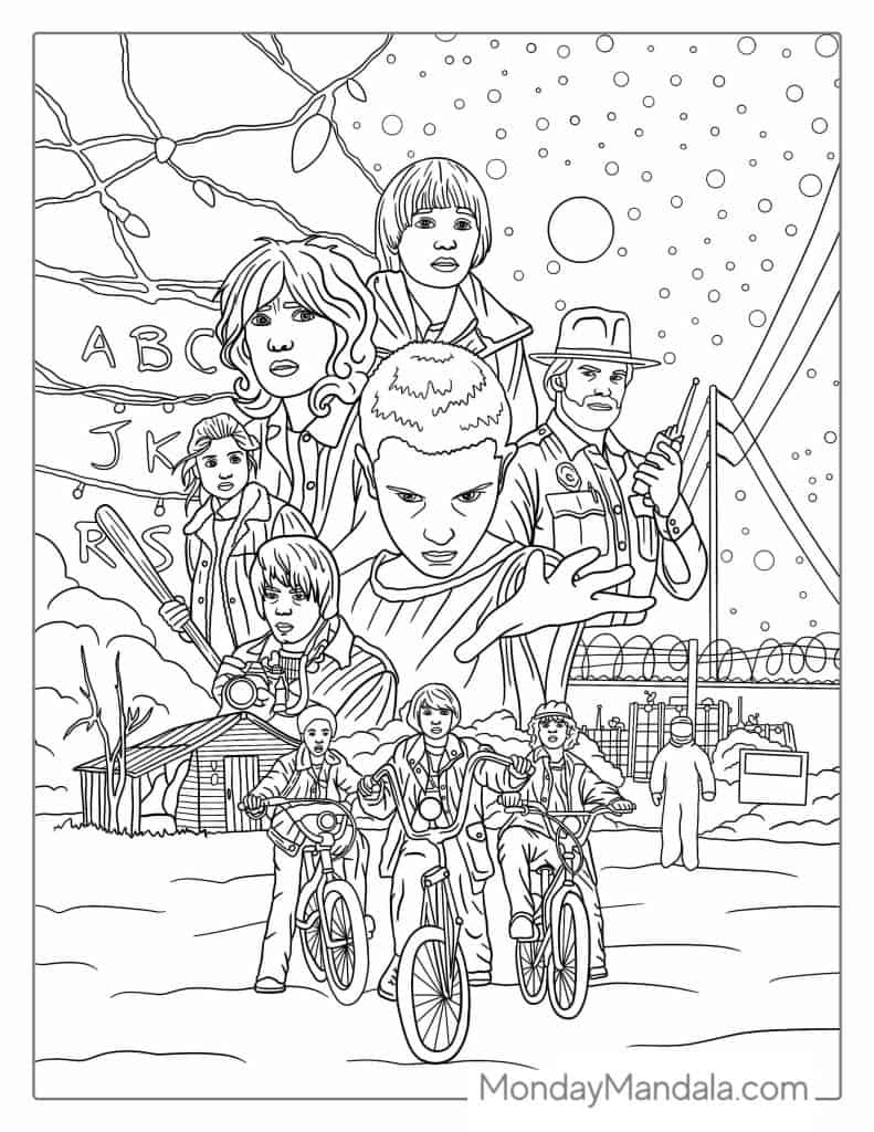 20 Stranger Things Coloring Pages (Free Pdf Printables) throughout Free Printable Stranger Things Coloring Pages