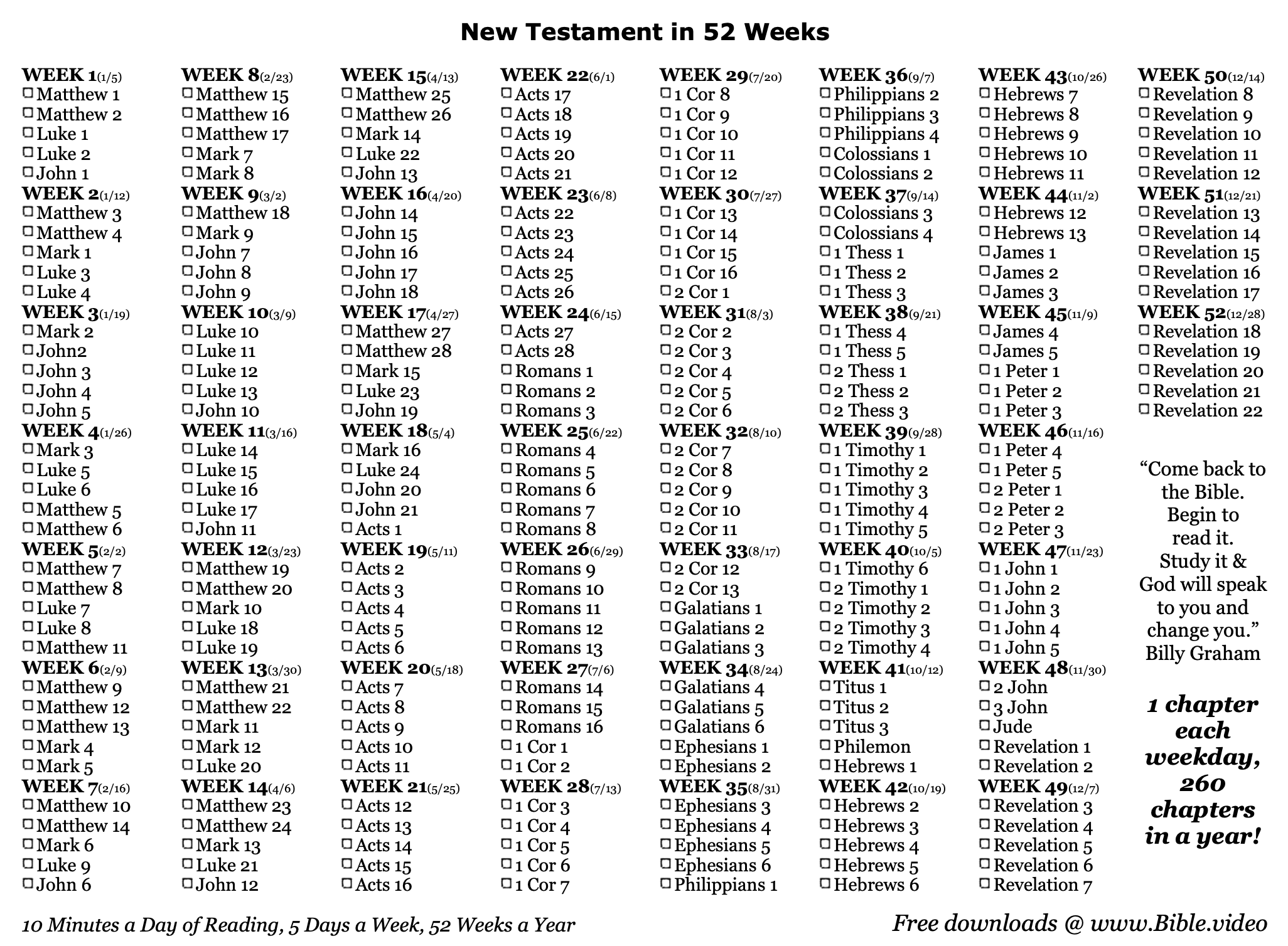 2025 Bible Reading Plan - The New Testament — South Fork Church in Free Printable Bible Reading Plans 2025