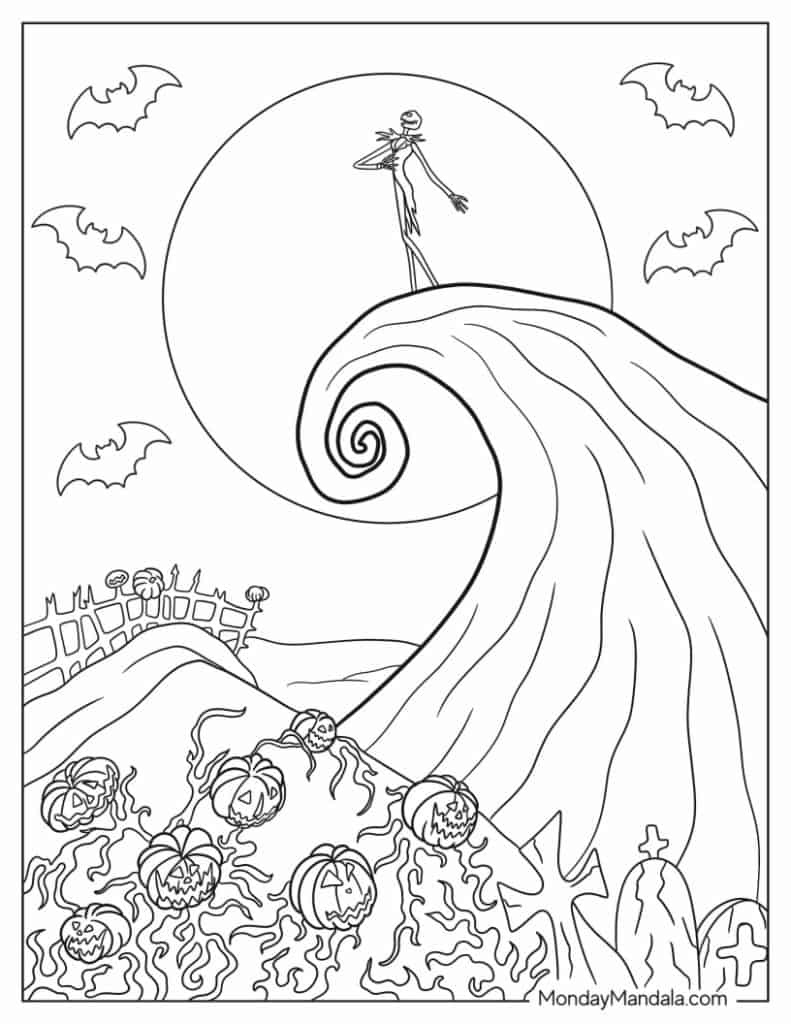 22 Nightmare Before Christmas Coloring Pages (Free Pdfs) regarding Free Printable Jack Skellington Coloring Pages