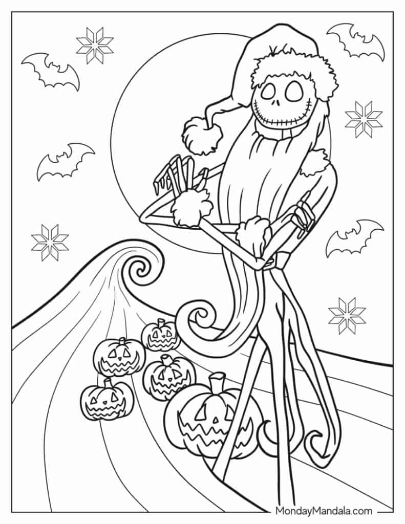 22 Nightmare Before Christmas Coloring Pages (Free Pdfs) throughout Free Printable Jack Skellington Coloring Pages