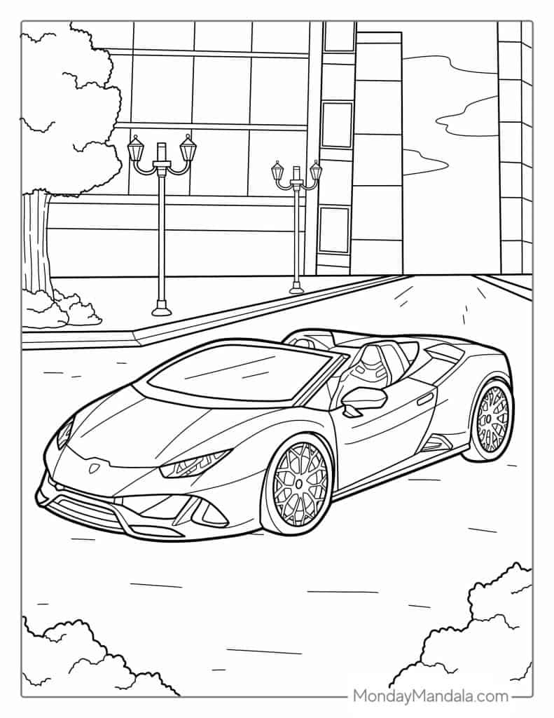 24 Lamborghini Coloring Pages (Free Pdf Printables) with Free Printable Lamborghini Coloring Pages