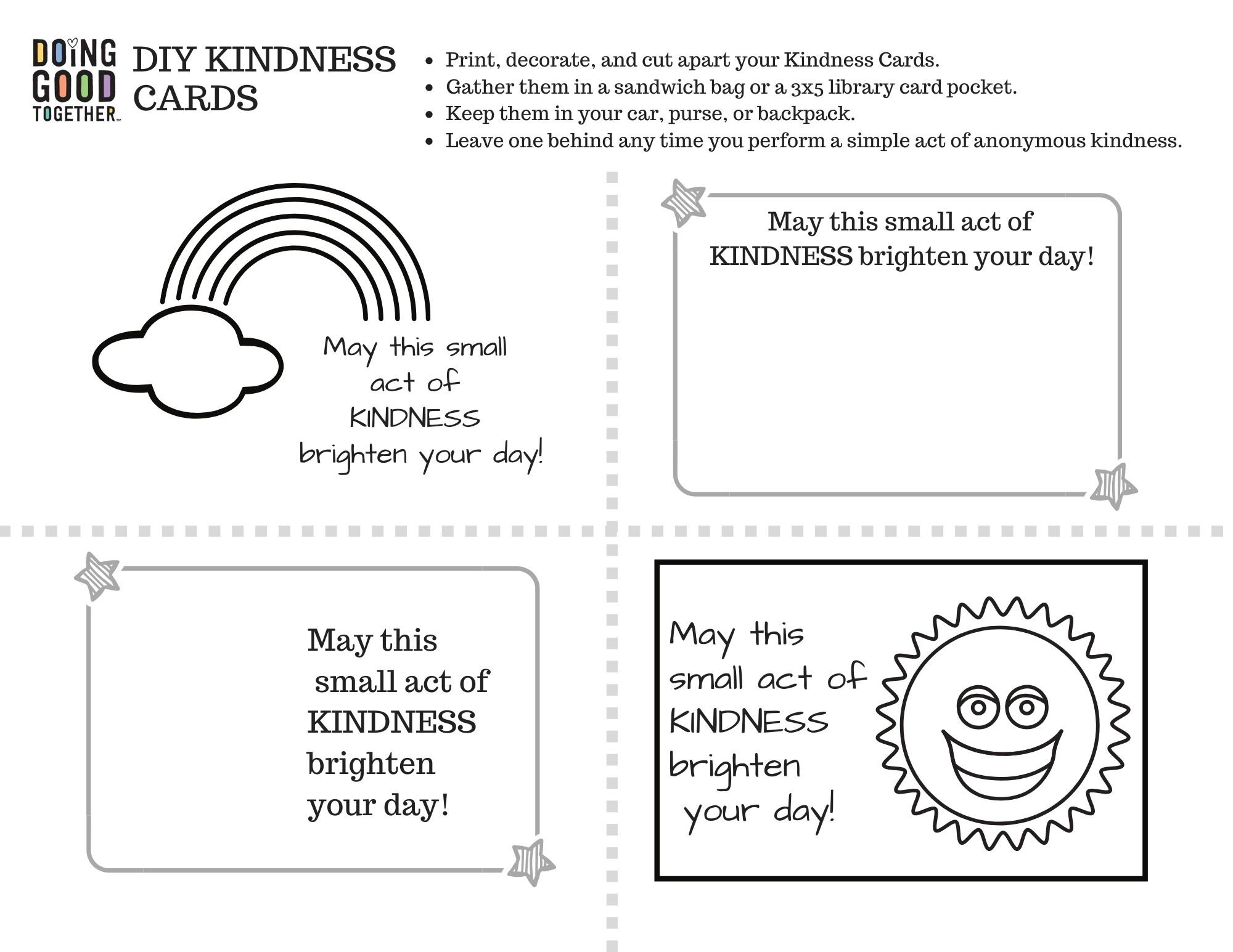 24+ Quick Acts Of Kindness For Families — Doing Good Together™ throughout Free Printable Kindness Notes