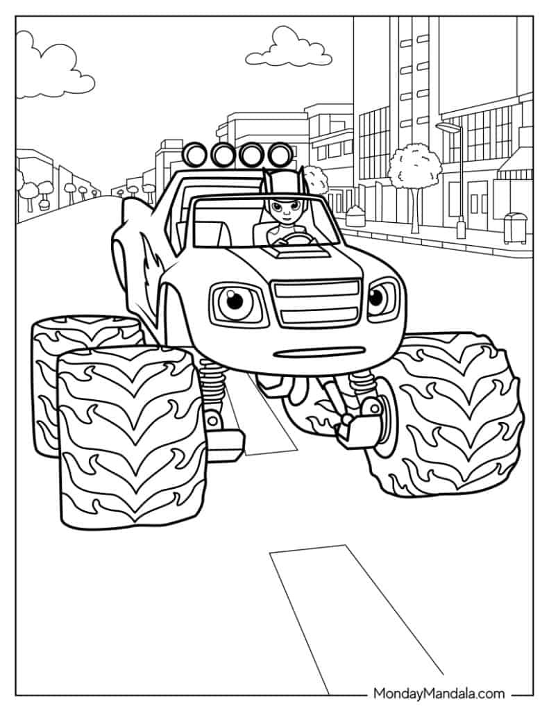 26 Blaze And The Monster Machine Coloring Pages (Free) regarding Free Printable Blaze Coloring Pages