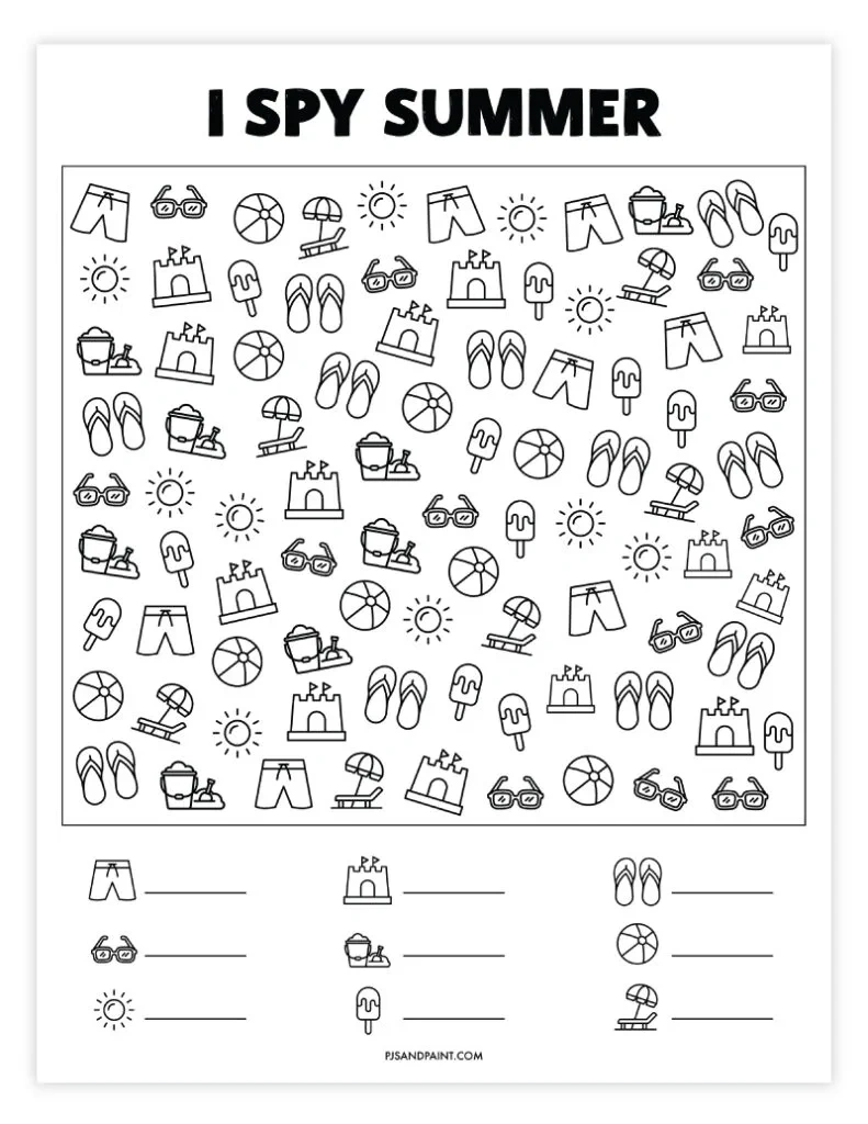 26 Free Printable I Spy Games - Pjs And Paint in Free I Spy Printables