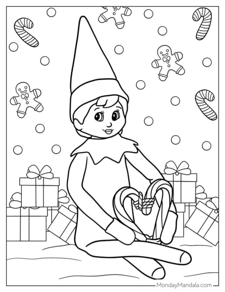 30 Elf Coloring Pages (Free Pdf Printables) for Free Christmas Elf Printables