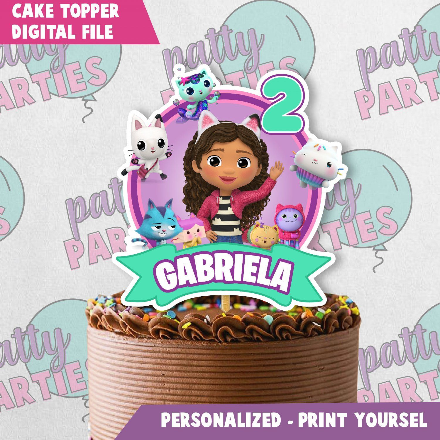 300 Ideas De Cake Topper Printable | Decoración De Unas within Gabby Dollhouse Cake Topper Printable Free