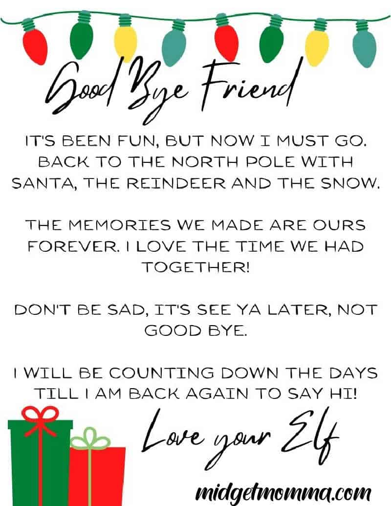 31 Free Elf On The Shelf Goodbye Letter Printables pertaining to Free Printable Elf on the Shelf Goodbye Letter