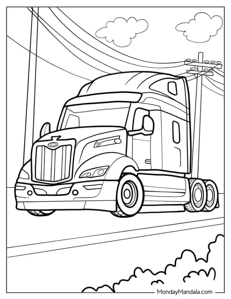 34 Truck Coloring Pages (Free Pdf Printables) for Free Printable Peterbilt Coloring Pages