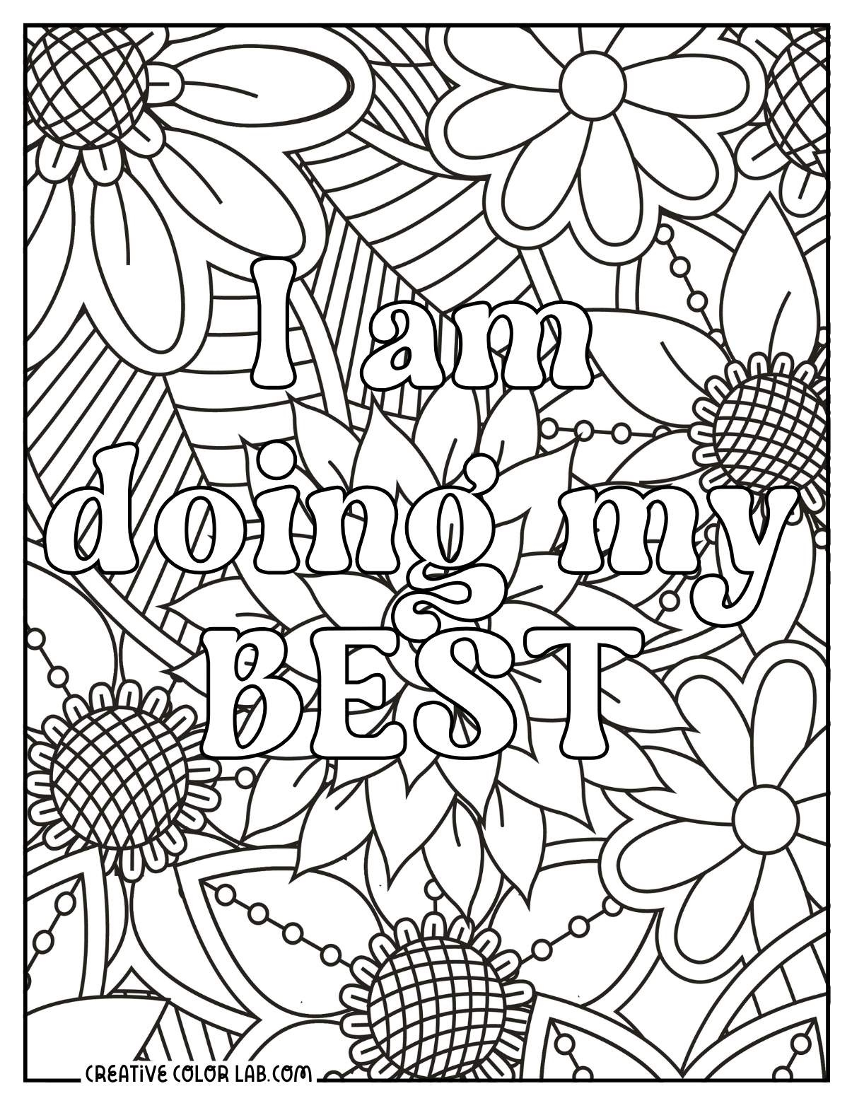 35 Positive Affirmations Coloring Pages | Free Pdf Printables for Free Printable Affirmation Coloring Pages