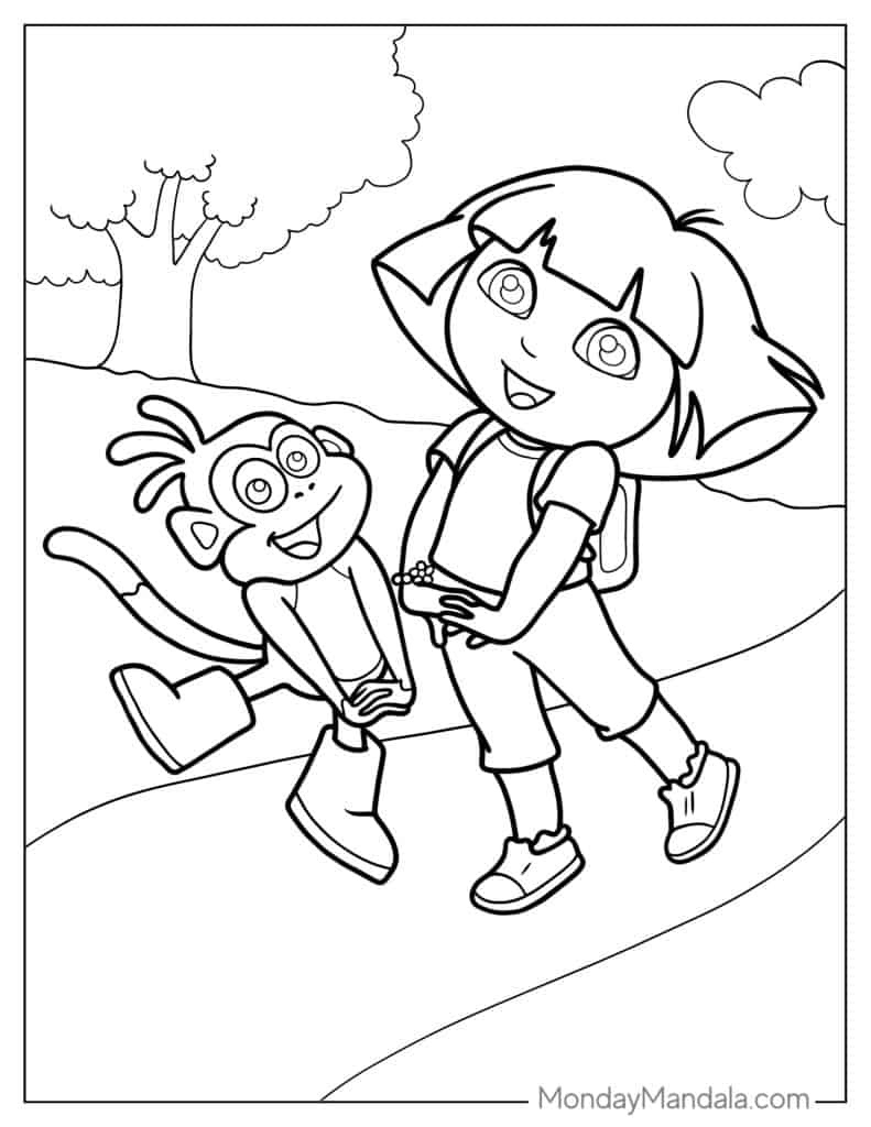 36 Dora The Explorer Coloring Pages (Free Pdf Printables) with regard to Dora the Explorer Coloring Pages Free Printable