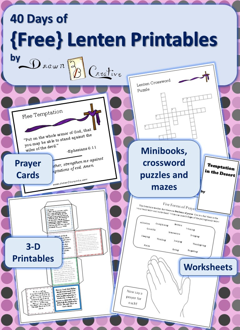 40 Days Of {Free} Lenten Printables - Drawn2Bcreative with Free Printable Lenten Activities