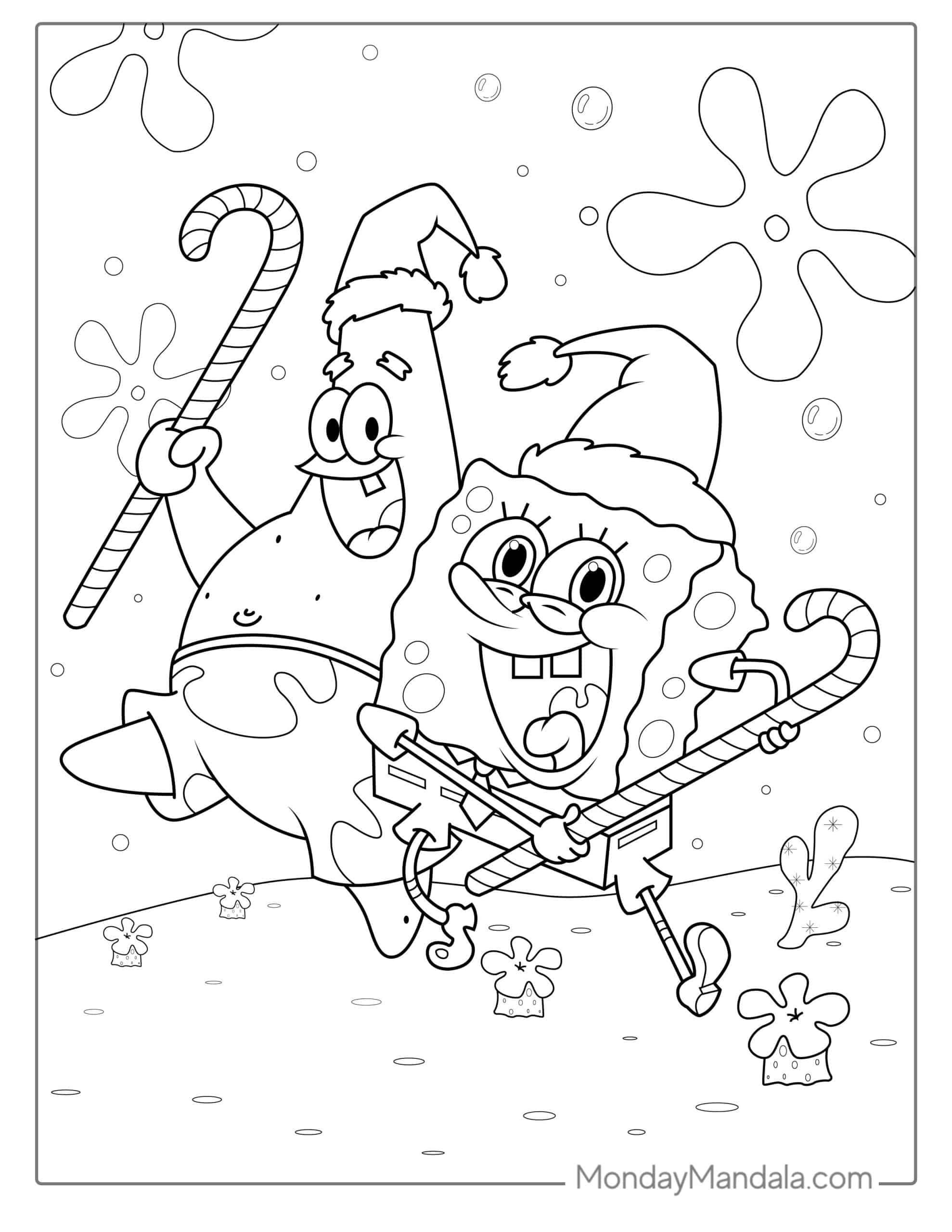 40 Spongebob Coloring Pages (Free Pdf Printables) regarding Free Printable Spongebob Christmas Coloring Pages