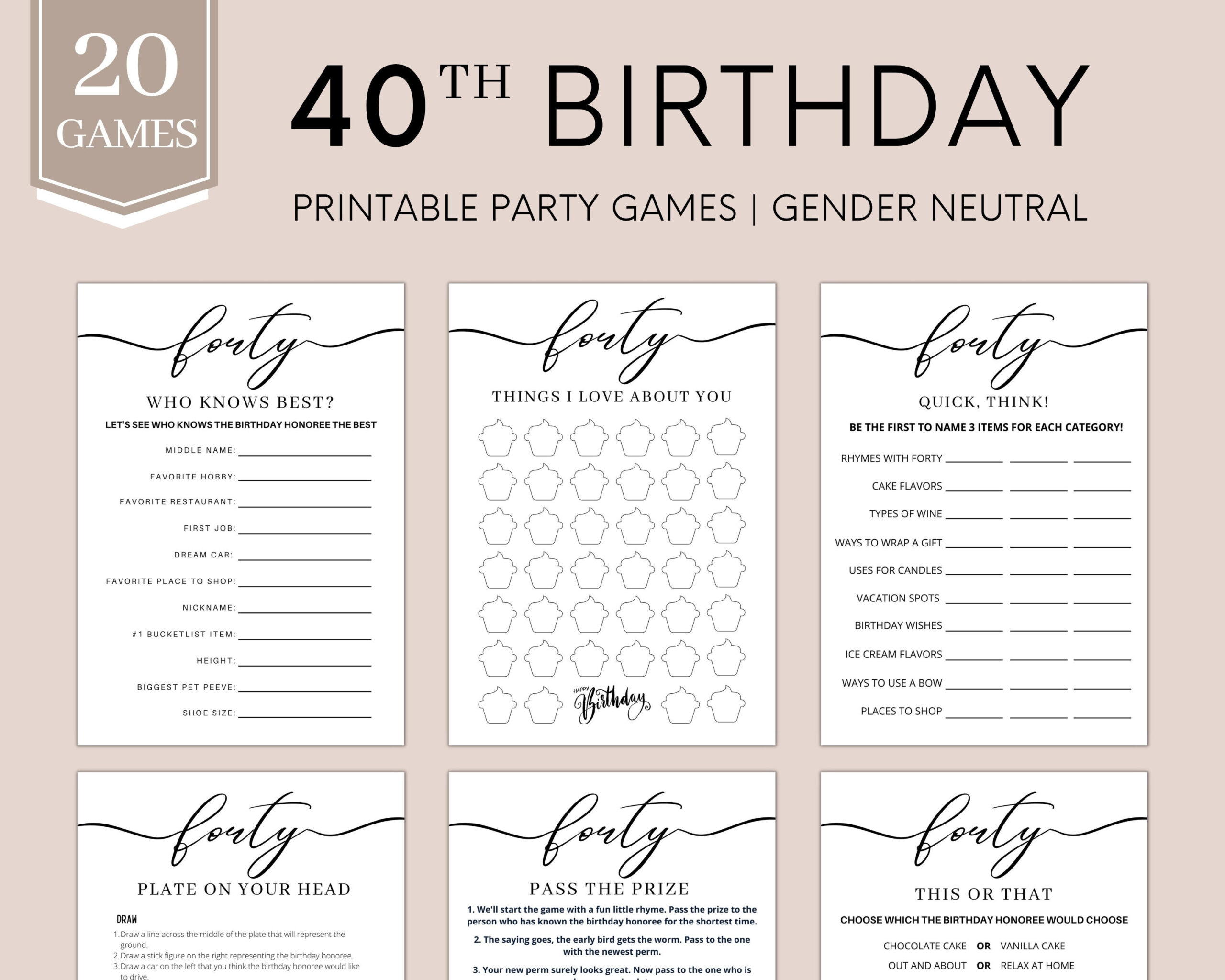 40Th Birthday Games | 40Th Party Games | 40Th Birthday Games Women with regard to 40th Birthday Games Free Printable