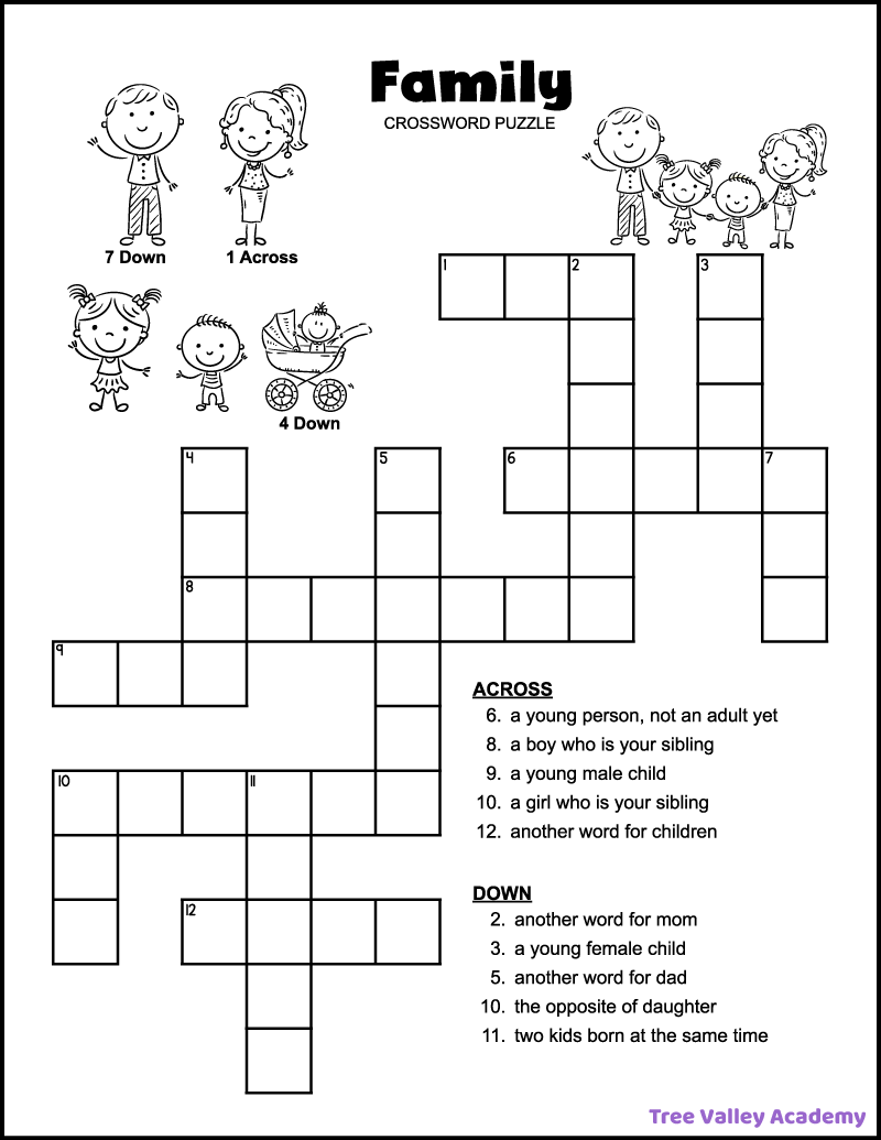 44 Crossword Puzzles For Kids - Tree Valley Academy in Printable Crossword Puzzles For 2nd Graders