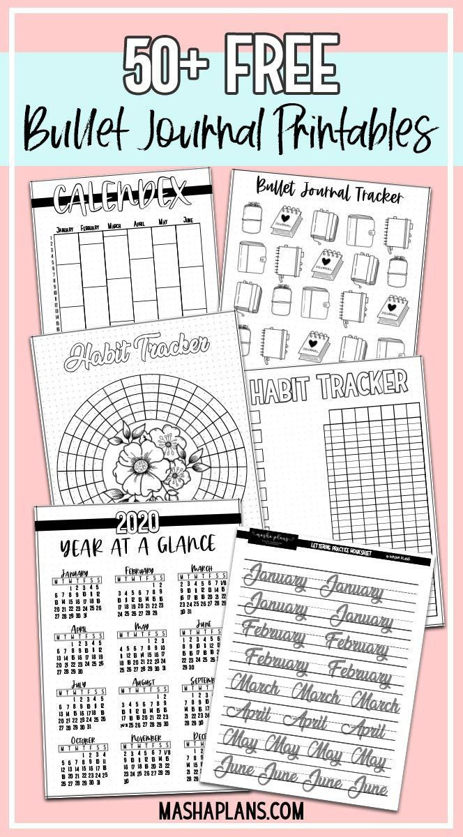 50+ Free Bullet Journal Printables for Free Journaling Pages Printables