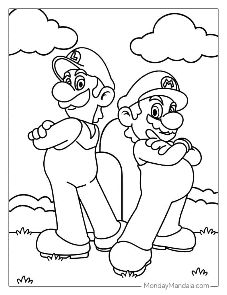 50 Mario Coloring Pages (Free Pdf Printables) regarding Mario Brothers Coloring Pages Free Printable