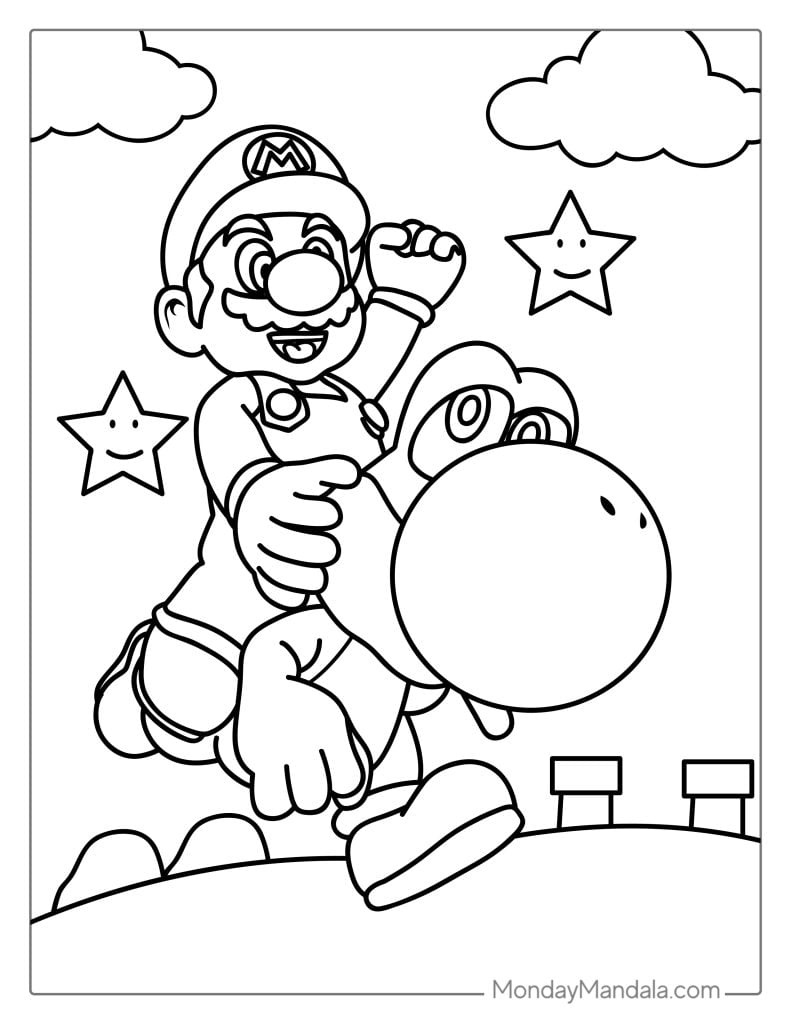 50 Mario Coloring Pages (Free Pdf Printables) throughout Free Printable Mario Worksheets