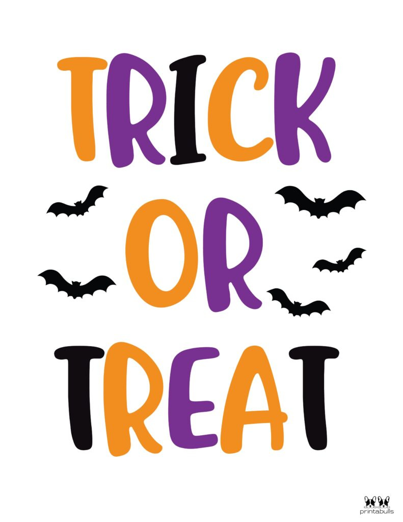 51 Halloween Signs - Free Printables | Printabulls intended for Free Printable Trick or Treat Signs