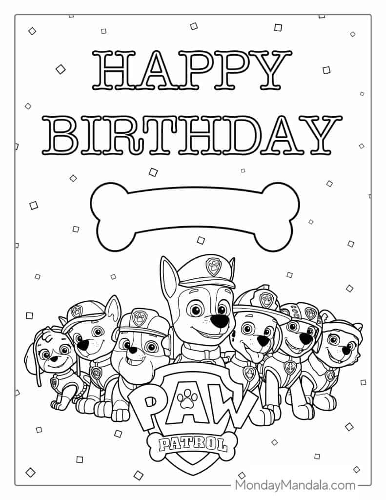 58 Paw Patrol Coloring Pages (Free Pdf Printables) with Paw Patrol Birthday Free Printables