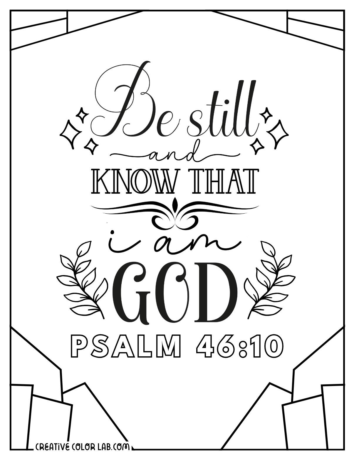 61 Bible Verse Coloring Pages | Free Printable Christian Quotes for Free Printable Psalm Coloring Pages