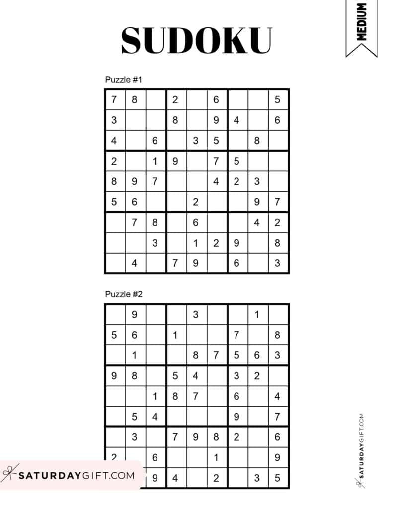 72 Free Printable Sudoku Puzzles | Saturdaygift for Free Printable Sudoku 6 Per Page