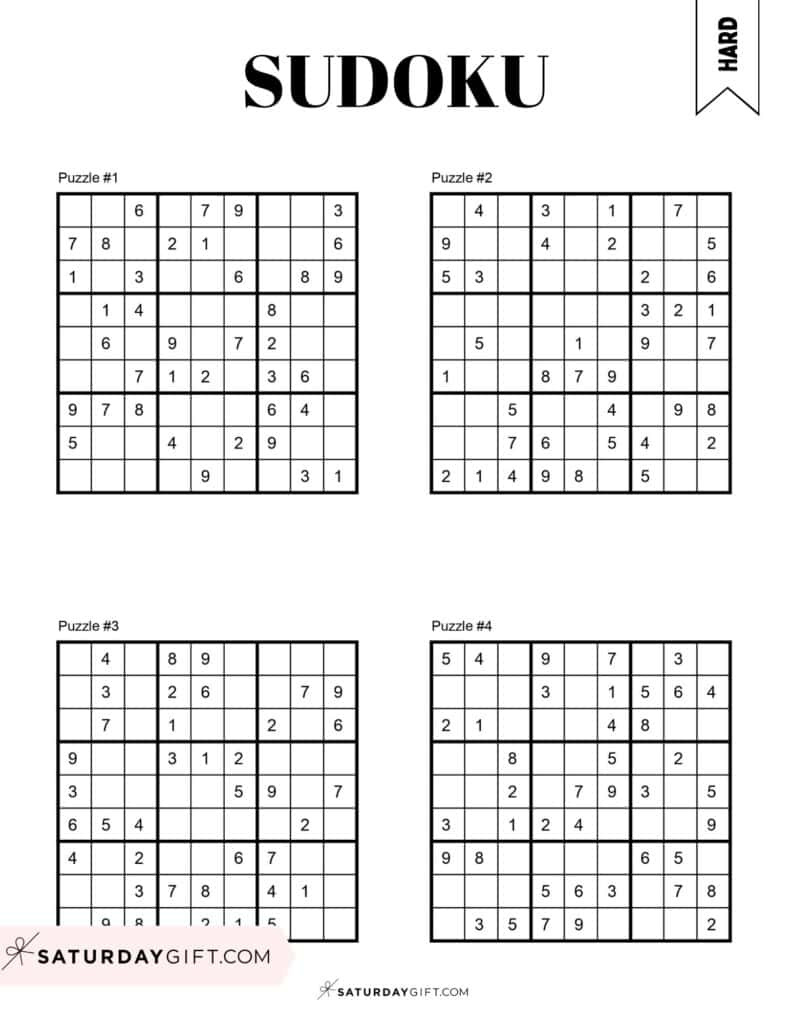 72 Free Printable Sudoku Puzzles | Saturdaygift inside Free Sudoku Printables