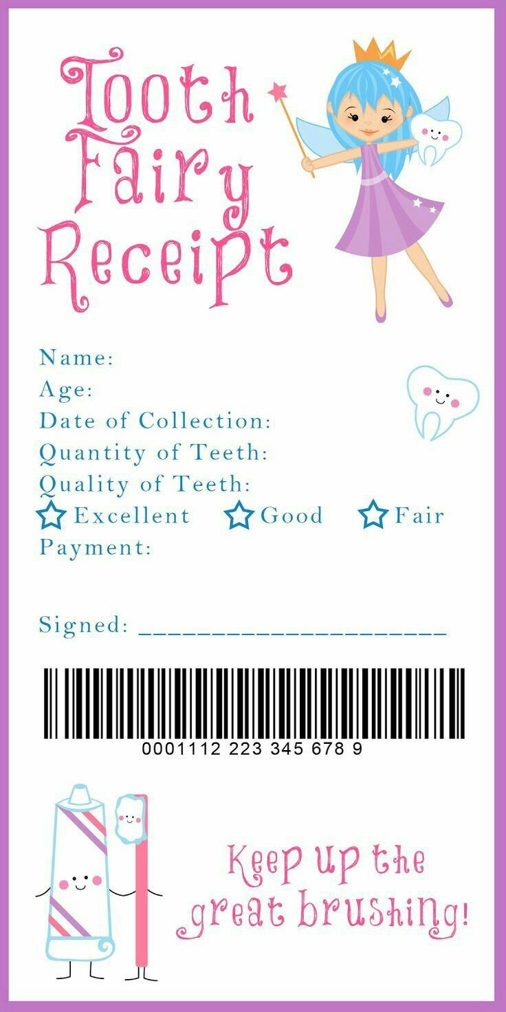 8 Best Tooth Fairy Receipt (Printable) Ideas | Tooth Fairy Receipt regarding Tooth Fairy Receipt Printable Free