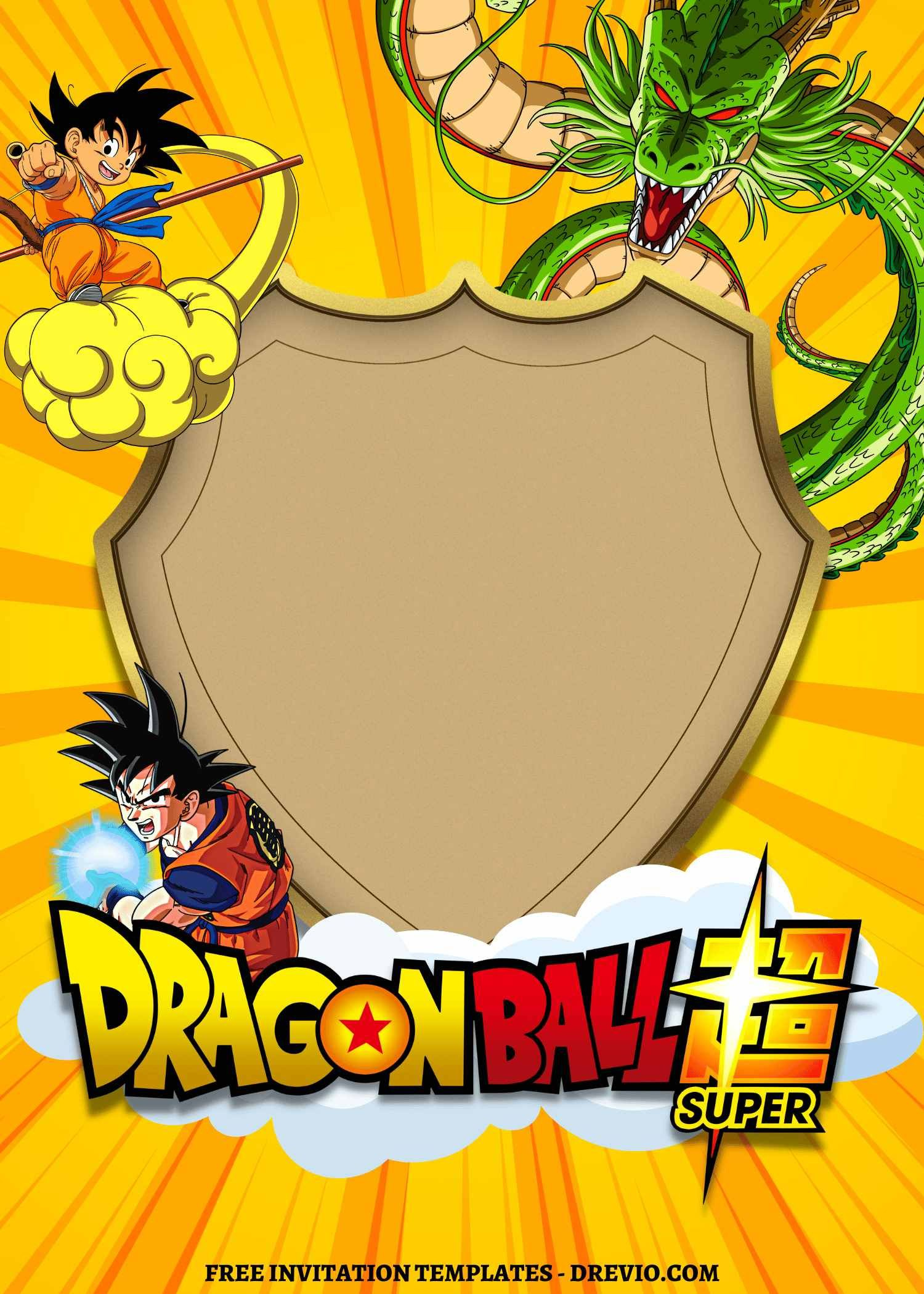 8+ Epic Dragonball Z Canva Birthday Invitation Templates inside Free Printable Dragon Ball Z Invitation Template