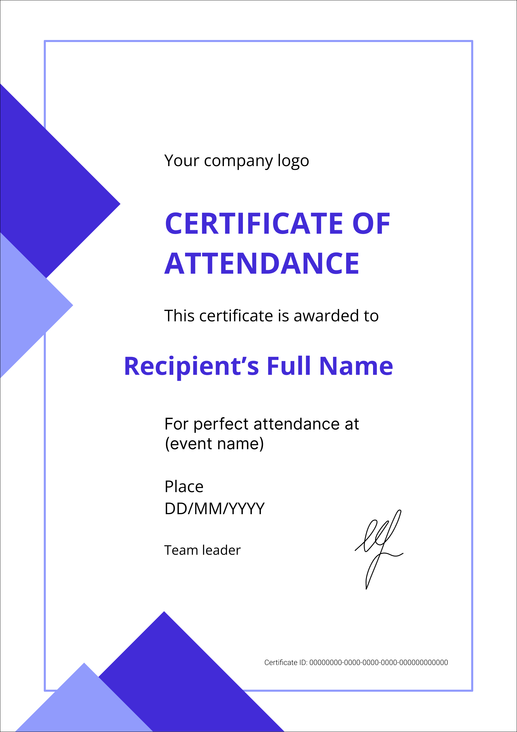 8 Free Attendance Certificate Templates | Virtualbadge.io with Free Printable Attendance Certificates